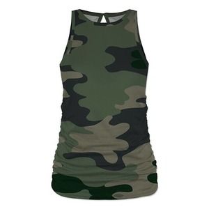 New Without Tag - UDEAR Green Camouflage Ruched High-Neck Tank - Women's Size S